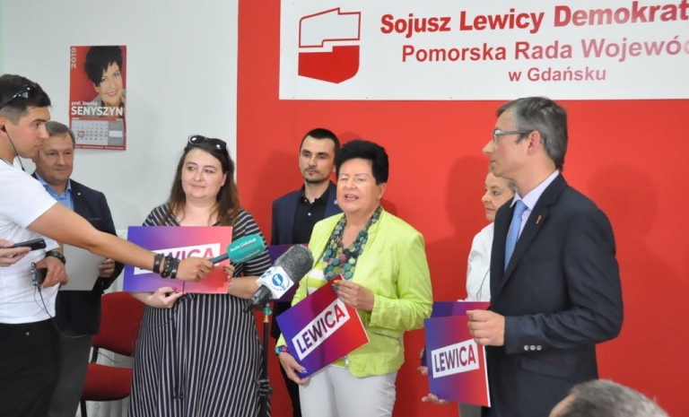 Konferencja prasowa Lewicy z okazji wojewódzkiej inauguracji kampanii wyborczej w Gdańsku